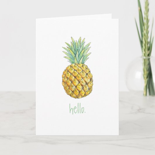 Hallo wenskaart ananas kaart (Voorkant)
