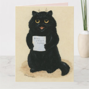 HALLO WENSKAART ZWARTE KAT LOUIS WAIN ART KAART