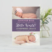 hallo wereld! Aankondiging moderne foto Twins Birt (Staand voorkant)