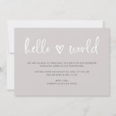 hallo wereld | Aankondiging van de geboorte van he (Achterkant)