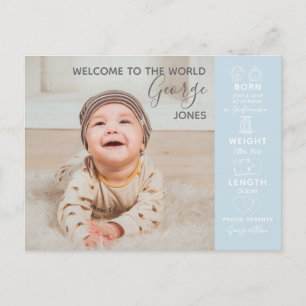 hallo wereld baby fotograaf aankondiging nieuw briefkaart