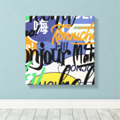 hallo wereld canvas afdruk (Insitu (Houten vloer))