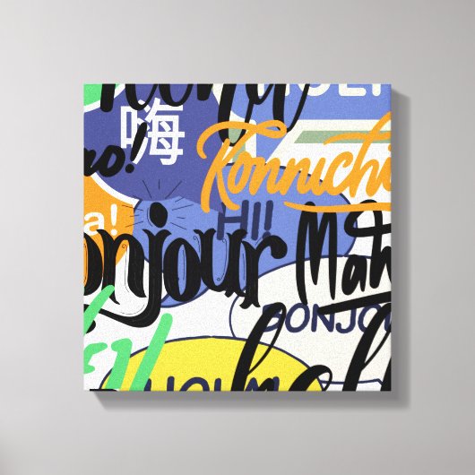 hallo wereld canvas afdruk (Voorkant)