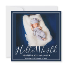 Hallo Wereld Foto Baby Aankondiging