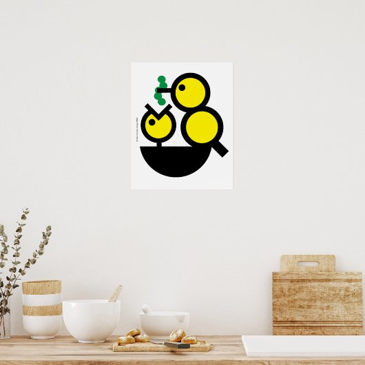Hallo Wereld! Hongerig Chick Nursery Poster (Keuken)