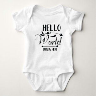 hallo "Wereld ik ben nieuw hier" Grappige Baby Bod Romper