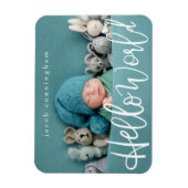 hallo wereld! Moderne Baby geboorte afspeelscript Magneet (Verticaal)