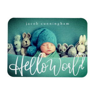 Hallo wereld! Moderne Baby voor afspeelscript Magneet