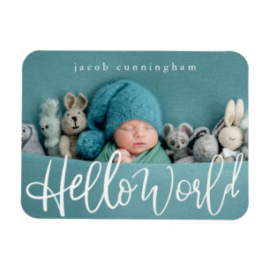 Hallo wereld! Moderne Baby voor afspeelscript Magneet