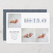 hallo wereld multi-foto modern geometrisch script aankondiging (Voorkant / Achterkant)