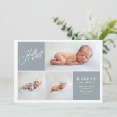 hallo wereld multi-foto moderne geometrisch + scri aankondiging (Staand voorkant)