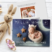 Hallo Wereld Nieuwe Baby Geboorte Foto Aankondiging