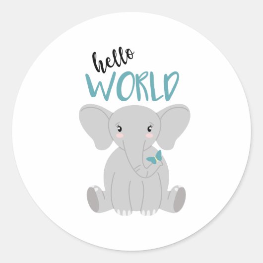 hallo wereld ronde sticker (Voorkant)