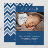 hallo Wereldvogelaankondiging//Monaco Blue Aankondiging (Voorkant / Achterkant)