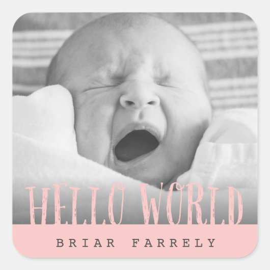 HALLO WERELDWIJD VIERKANTE STICKER (Voorkant)