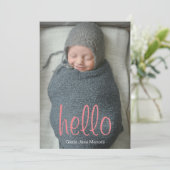 hallo Wereldwijde Baby Aankondiging (Staand voorkant)