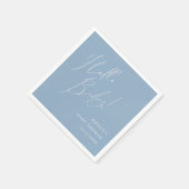 Hallo Whimsical Dusty Blue Baby shower servetten (Hoek)