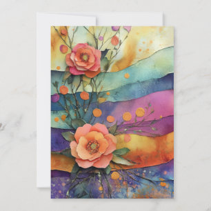 Hallo Whimsical Quirky Paper Flowers Kaart