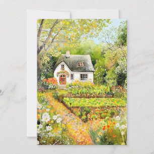 Hallo White Cottage in de zomer Kaart