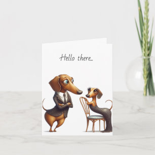 Hallo Wiener Dog Wenskaart Kaart