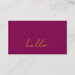 Hallo Wijn Roze Oranje Script Typografie Modern Visitekaartje
