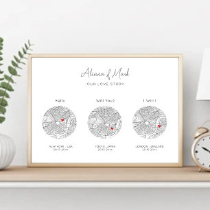 Hallo, wil je, ik doe aangepaste elegante kaart poster