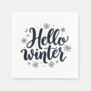 Hallo Winter Christmas Snowflake Winterseizoen Servet