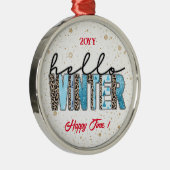 hallo Winter Customize Metalen Ornament (Rechts)