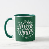 Hallo Winter Elegante Kerst Twee Tone Koffie Mok (Links)