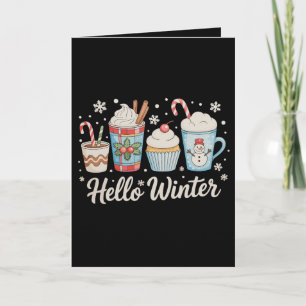 Hallo Winter Gezellig Koffie Sneeuwman Kerstmis Ke Kaart