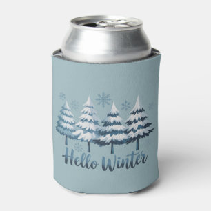 Hallo Winter Seizoen Sfeer Bomen Sneeuwvlokken Xma Blikjeskoeler