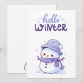 Hallo Winter Sneeuwvrouw Feestdagenkaart (Voorkant / Achterkant)