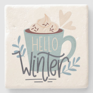 hallo Winter Stenen Onderzetter