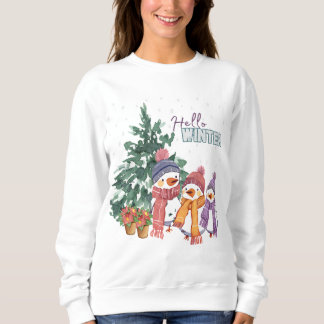 Hallo Winter Vrouwen Sweatshirt Winter Vogels