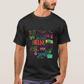 Hallo Woord in verschillende talen Grappige Zomer  T-shirt