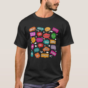 hallo Word in verschillende talen Taal Leertaal T-shirt