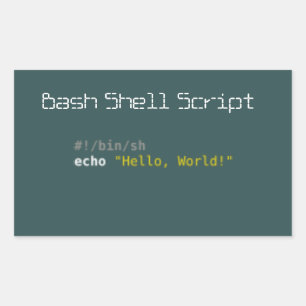 Hallo World Bash Shell-script Rechthoekige Sticker