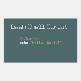 Hallo World Bash Shell-script Rechthoekige Sticker