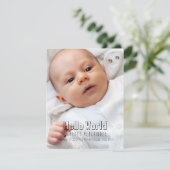 hallo World Birth Annoucement Aankondiging (Staand voorkant)