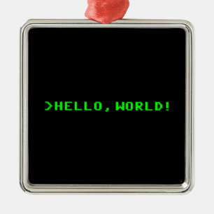 hallo World Computer Programming Metalen Ornament