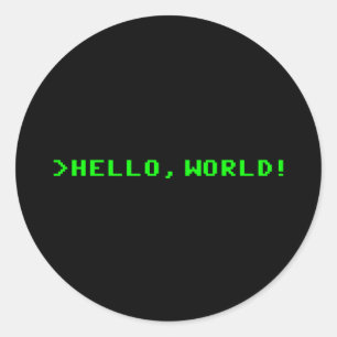 hallo World Computer Programming Ronde Sticker
