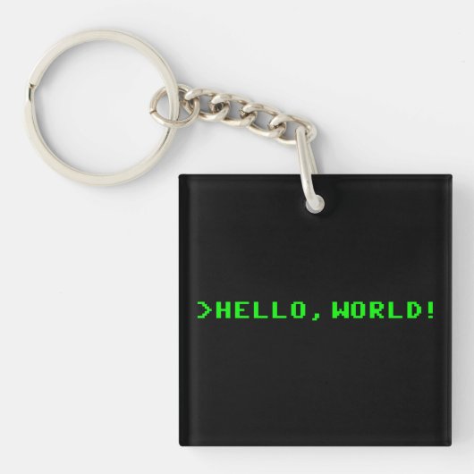 hallo World Computer Programming Sleutelhanger (Voorkant)