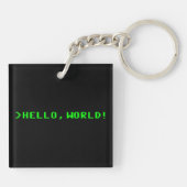 hallo World Computer Programming Sleutelhanger (Achterkant)