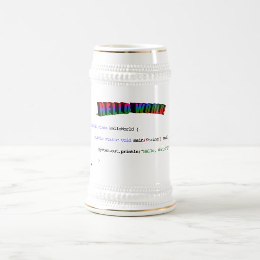 hallo World geek greTING Java Bierpul (Center)