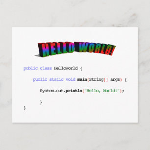 hallo World geek greTING Java Briefkaart