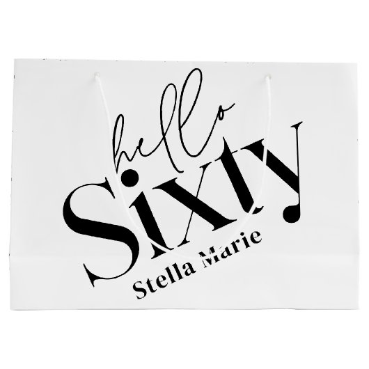 Hallo Xty moderne minimale elegante 60ste verjaard Groot Cadeauzakje