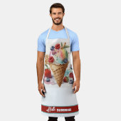 Hallo Yummy Ice Cream Cone met Fruit, Schort (Gedragen)