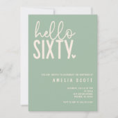 Hallo Zestig 60e Verjaardag Modern Sages Minimaal Kaart (Voorkant)