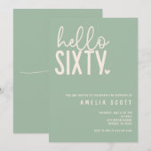 Hallo Zestig 60e Verjaardag Modern Sages Minimaal Kaart (Voorkant / Achterkant)