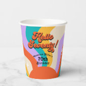 Hallo Zeventig Groovy 70's Verjaardagsfeest Papieren Bekers (Achterkant)
